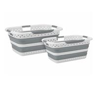 Infactory 2 paniers à linge pliables 28 et 40 L