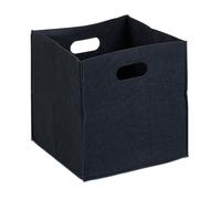 2 paniers carrés en feutre H x L x P : 30 x 30 x 30 cm pliables avec 2 poignées élégants paniers d'étagère noirs