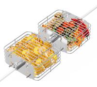 2 Paniers de Cuisson pour Barbecue en INOX, Panier à Barbecue Rotatif pour Rotisserie, Légumes, Poulet, Poisson, Griller Panier pour BBQ Grill Barbecue à Gaz
