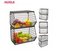 2 paniers de rangement, panier de rangement, fixation murale pratique, 30*20*21 cm, noir.