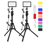 2 Paquet 70 Voyants Lumière vidéo avec 61.42'' Support de trépied/Filtres de Couleur, Obeamiu 5600K USB Kit de Prise Vue Studio Lights pour Photographie Éclairage, Réunion Zoom, Diffusion en Direct
