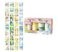2 Paquet de 4 rubans artistiques indéchirables inspirés de la nature, transferts de coupe précis, fournitures d ' emballage de journalisation écologiques, ruban de scrapbooking à quatre périodes