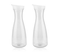 2 paquet de paquet avec couvercle, conteneurs de jus transparents à eau transparente à eau transparente Pichet acrylique transparent pour la sangria à thé glacé limonade (1600 ml)