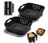 2 Paquet Moule Air Fryer pour Ninja Double Stack Air Fryer SL300EU, Silicone Accessoires Air Fryer pour Ninja Double Stack XL, Moule Silicone Air Fryer pour Foodi Max Dual Zone 7,6L SL300EU