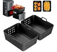 2 Paquet Moule Air Fryer pour Ninja Double Stack XL Friteuse Sans Huile SL400EU, Silicone Moule Accessoires Airfryer pour Foodi Max Dual Zone 9.5L AF400EU AF300EU 7.6L, Plat Pour Cuisine