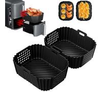 2 Paquet Moule Silicone Air Fryer pour Ninja Double Stack XL Friteuse Sans Huile SL400EU, Moule Accessoires Airfryer pour Foodi Max Dual Zone 9.5l AF400EU AF300EU 7.5L, Plat Pour Cuisine