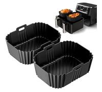 2 Paquet Moule Silicone Air Fryer pour Ninja Double Stack XL Friteuse Sans Huile SL400EU, Moule Air Fryer Réutilisable, Accessoire Air Fryer pour Ninja Foodi AF400EU AF300EU Double Stack SL400EU 9.5L