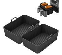 2 Paquet Silicone Moule Air Fryer,21×14×7 cm Moule en Silicone pour Air Fryer pour Ninja Foodi AF400EU AF300EU Double Stack SL400EU 9.5L,Accessoire Airfryer pour Instant Pot Ultenic MasterPRO