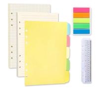 2 Paquets A5 Recharge Papier, 6 Trous Feuillets Mobiles Refill Paper, 120 Feuilles Recharge Ligné Papier pour A5 Classeur Carnets de Voyage