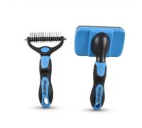 2 Paquets Brosse Chat, Brosse Sous Poil pour chiens, chats persans et animaux de compagnie à poils courts, Brosses à Poils Morts Pour Chiens de Compagnie Pour Retirer les Nœuds et Poils Morts,Bleu