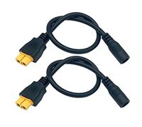 2 paquets de câble de charge dc5.5x2.1mm à xt60 connecteur d'ogive femelle xt60 à câble adaptateur femelle dc5.5x2.1mm pour fer à souder ts100, puissance d'affichage fpv
