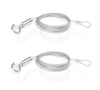 2 paquets de corde de suspension réglable pour tableau, fil en acier inoxydable robuste avec boucle et crochet pouvant contenir jusqu ' à 20 kg / 40, panier de câble métallique en acier inoxydable