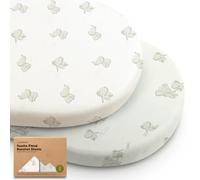 2 Paquets de draps de Berceau biologiques pour Filles et garçons - 100% Coton, draps de Matelas de Berceau compatibles avec Le Berceau pivotant Halo Bassinest, Graco, Baby Delight, Chicco (Elly)