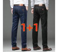 2 paquets de jeans droits extensibles pour hommes, jeans d'affaires polyvalents de couleur unie Top de gamme, convenant pour le travail et le port quotidien 28,30,32,36,38,34Blocs de couleur,Lettres,U