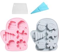 2 paquets de moules à gants de Noël, Moules souples en silicone, sans BPA, Moules à chocolat de Noël, Moules à bonbons Pour la cuisson de friandises sucrées, gâteaux, cadeaux de Noël
