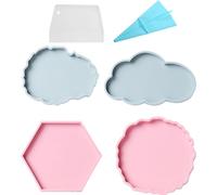2 paquets de moules à plateaux en résine silicone, Moules Créatifs En Résine Epoxy Pour Supports Miroir, Grands Moules En Silicone Pour Plateau De Serviets En Résine, Moulage En Résine, Résine synthét