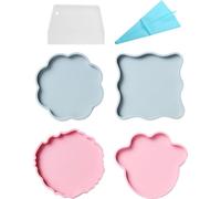 2 paquets de moules à plateaux en résine silicone, Moules Créatifs En Résine Epoxy Pour Supports Miroir, Grands Moules En Silicone Pour Plateau De Serviets En Résine, Moulage En Résine, Résine synthét
