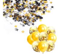 2 paquets de paillettes étoiles, 10 ballons, confettis à paillettes étoiles à cinq branches, paillettes étoiles à lancer, étoiles scintillantes, paillettes décoratives