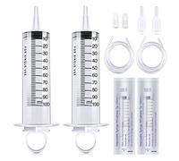2 paquets de seringues en plastique avec 2 tubes en plastique pour applicateurs d'huile ou de colle, expérimentations, alimentation des animaux de compagnie, applications industrielles (100 ml)