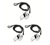 2 paquets de sifflets en acier inoxydable avec cordon, son fort et clair, convient aux entraîneurs, arbitres et personnel, sifflets de sport avec cordon, & sifflets d'arbitre, sifflet au son fort et n