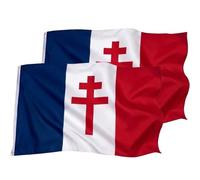 2 paquets Drapeau Résistance Française 90x150cm, Drapeau France libre,100D Polyester