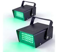 2 Paquets Mini Stroboscope Soirée 32 Led Lumière Verte Stromboscope Soirée, Éclairage de scène Projecteur Stroboscopique Led jeu de Lumiere Soiree dj pour Animer vos Fêtes d'Anniversaire