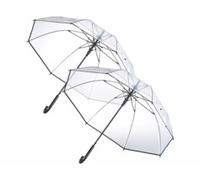 2 parapluies transparents Ø 100 cm avec armature en fibre de verre Carlo Milano