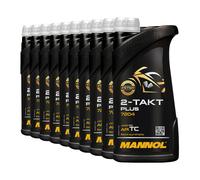 2 Pas Huile de Mélange 10 10x1 Litre Mannol 2T Plus Semi-Synthétique Moto