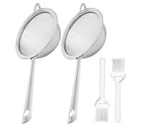 2 passoires à thé, 2 petites brosses de nettoyage, passoire à thé à mailles fines, passoire en maille, passoire avec poignée en métal, passoire à thé extra fine, filtre à café, passoire antidérapante