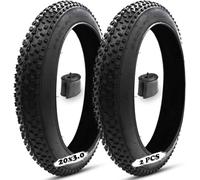 2 PC 20x3.0 Pneu de 20 pouces pour Vélo à Grosses Roues avec Chambre à Air, Remplacement pour Vélo Électrique Plage Motoneige VTT avec Profil Antidérapant 30 PSI Max