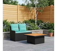 vidaXL Canapé de jardin 2 pièces avec accoudoirs et table relevable