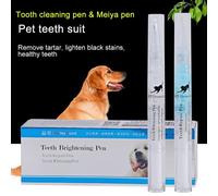 2 Pc Chien Toilettage Tartre Enlever Bouche Fraîche Sûre Tartre Dentaire Dents Pour Animaux De Compagnie Nettoyage Stylo Kit Blanchiment Soins Bucco-Dentaires Chat Outil 5ml Blanc