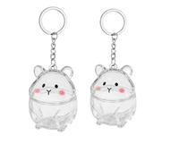 2 Pc Pendentif Porte Clef Poils Chat Transparent, Capsules Commémorative Pour Souvenir Animaux De Compagnie, Porte-Clés En Forme De Chat, Capsules De Stockage De Poils D'animaux