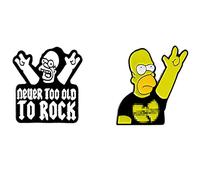 2 pc Punk Bijoux JAMAIS TROP VIEUX À ROCHER Émail Pin Rock and Roll Bande Broche Chemise Revers Sac Drôle Badge Bande Dessinée Cadeau pour