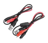 2 Pcs 0.5m PVC Sonde d'oscilloscope Câble de Test BNC Prise Mâle Q9 à 2 Pince Clip de