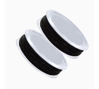 2 Pcs 0.8mm Fil élastique, Fil de Caoutchouc de Fil de Bijoux Élastique, Corde Élastique à Perles, pour DIY, Bracelets et Artisanat(Noir)