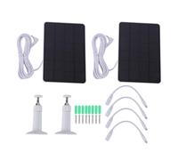 2 Pcs 10W Solar Panel Suitable for Ring Security Camera IP65 Water Proof DC USB C Micro USB Ports Solar Charging Panel with 9.8ft Cable
