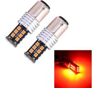 2 PCS 1157/BAY15D 3W LED 300LM SMD 2835 feu de freinage arrière pour véhicules, DC 12V (lumière rouge)