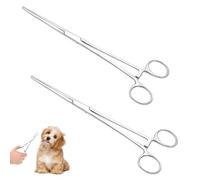 2 Pcs 12.5cm Inoxydable Pinces Piercing Kit, Pince a Clamper Infirmiere, Pince Verrouillante à Tête Droite, Multifonction pour Bricolage Soins Animaliers(Droite)