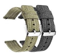 2 pcs 20mm Toile Libération rapide Bracelet de montre, Universel Balistique Nylon Boucle Tissée Sangle de remplacement Fermeture à boucle Ajustable pour Smart-montre Tracker d'activité sportive