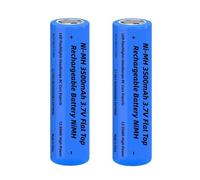 2 Pcs 3.7V Piles Rechargeables Ni-MH,3500mAh Tête Plate NiMH Batterie Rechargeables pour Lampe Frontale LED,Télécommande,Mini Ventilateurs,Phare,Taille: 18mm * 65mm/0.7inch * 2.55inch(Largeur*Hauteur)