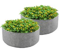 2 pcs 37L Gris Grand sac à plantes, Tissu résistant, Plateau de jardin surélevé, Pots pour planter des fleurs aromatiques, des plants de pommes de terre