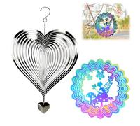 2 Pcs 3D Carillons Décoratifs D'Extérieur en Acier Inoxydable Sculptures et Mobiles à Vent 3D Effaroucheur Oiseaux Exterieur pour Fenêtres, Jardins, Potagers et Balcons