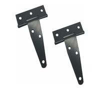 2 Pcs 3Pounces Charnières en T laquées Noires, Charnière en T Robuste, Charnières de Portes en Bois, Métalliques Fer Antirouille Charnières de Porte avec Vis pour Portes de Grange