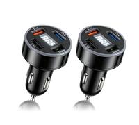 2 PCS 4 Ports Allume Cigare USB C, Chargeur Voiture USB C, 66W avec Charge Rapide Super et PD, Allume Cigare USB Charge Rapide, avec LED Voltmètre pour Smartphone & Tablette