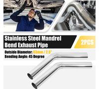 2 Pcs 45 Degré 2.5" OD Voiture Bricolage Personnalisée Mandrin Échappement Tuyau 11.81"