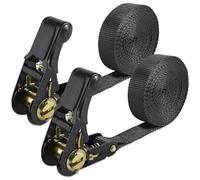 2 Pcs 4m Sangle A Cliquet, 800kg Sangles à cliquer D'Arrimage avec Tendeur | Largeur de Sangle de Fixation 25 mm pour Transport de Matériel, Vélo, Déménagement, Bagage et Camping