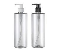 2 PCS 500 ML 17OZ Vide Rechargeable En Plastique Clair Presse Pompe À Bouteille avec Couleur Aléatoire Tête De Pompe Lotion Shampooing Douche Gel Conteneur Douche Salle De Bains Fournitures