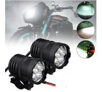 2 pcs 60 W Phare LED universel pour moto, 6 LED, feux antibrouillard, feux de circulation diurnes 12 V 24 V