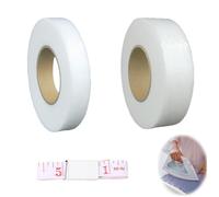 2 PCS 64m Bande Thermocollante, Ruban Thermocollant pour Ourlet Thermocollant Lavable Aucune Couture Bande d'Ourlet à Repasser par Rouleau avec à Mesurer Pour Rideau Robe Jean, largeur 20mm et 30mm